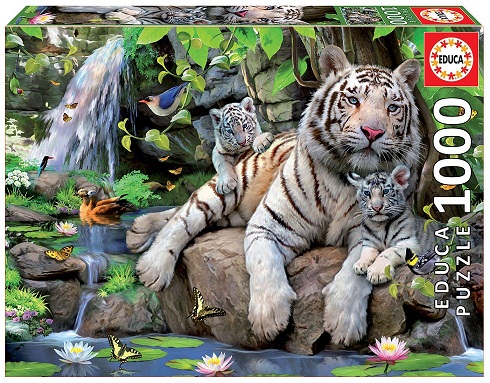 1000PCS. PUZZLE BENGAL WHITE TIGER - Jumairah Toys