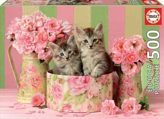 500 GATITOS CON ROSAS PUZZLE