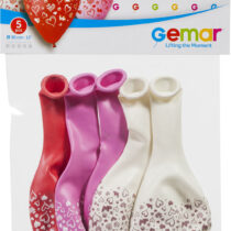 5 PRINTED BALLOONS GS110 HEART IMPRINT #073
