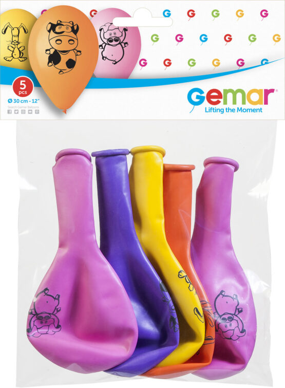 5 PRINTED BALLOONS GS110 FARM #146