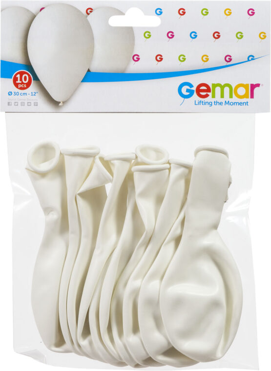 10 BALLOONS G110 WHITE #001