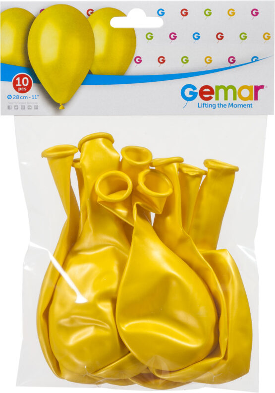 10 BALLOONS G110 METALLIC YELLOW #030