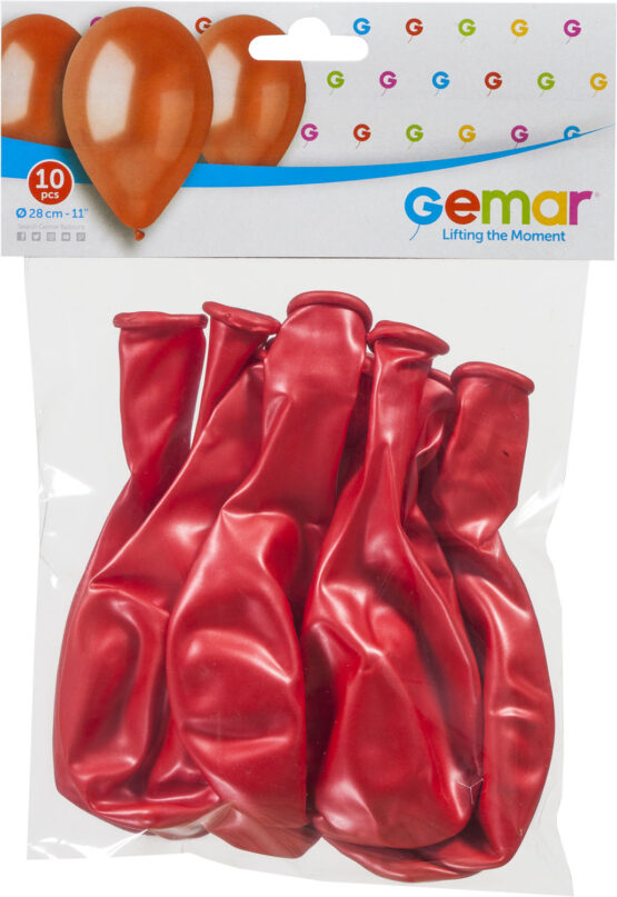 10 BALLOONS G110 METALLIC RED #053