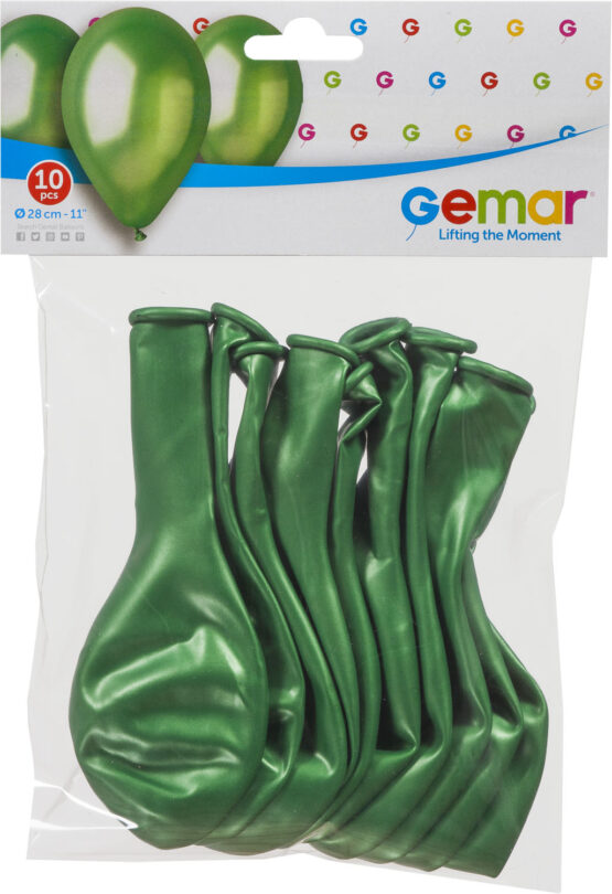 10 BALLOONS G110 METALLIC GREEN #037